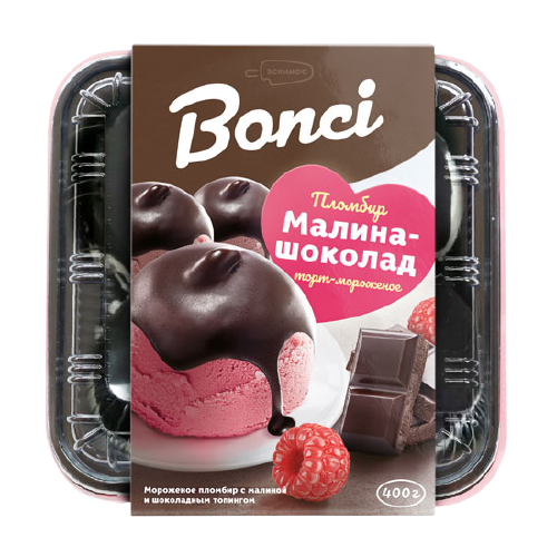 Мороженое-торт "Бончи" малина-шоколад 400гр.
