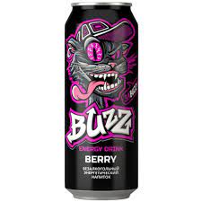 Напиток б/а тонизирующий энергетический "Базз Берри" (Buzz Berry) ж/б 0,45 л.