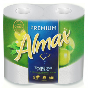 Туалетная бумага "Almax Premium" Арома виноград/яблоко 3сл 4 шт.
