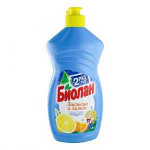 Жидкость для мытья посуды "Биолан" Апельсин-лимон, 450мл
