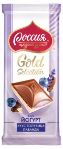 Шоколад "Россия-щедрая душа" Голубика лаванда йогурт 82 гр.