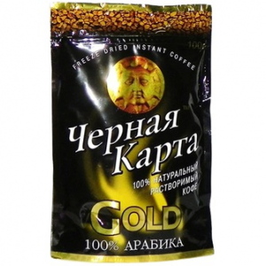 Кофе "Чёрная карта" Голд в мягкой упаковке 75 г 