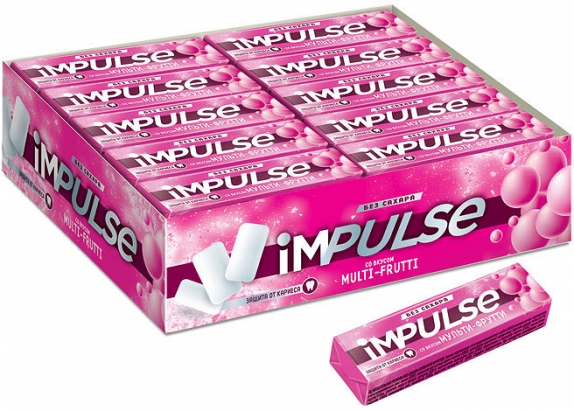 Жевательная резинка "Impulse" мульти-фрут 14 гр.
