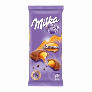 Молочный шоколад "Milka" с карамельной начинкой 90 гр.