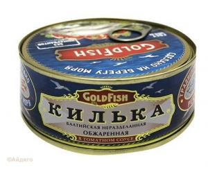 Килька "ГолдФиш" в томатном соусе балтийская неразделанная обжаренная 240 г