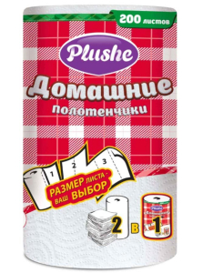 Бумажные полотенца "Plushe" Домашние  2сл/1шт