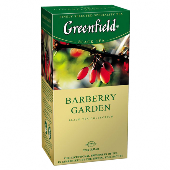 Чай "Greenfield" Barberry Garden зелёный в пакетиках 25 х 2 г