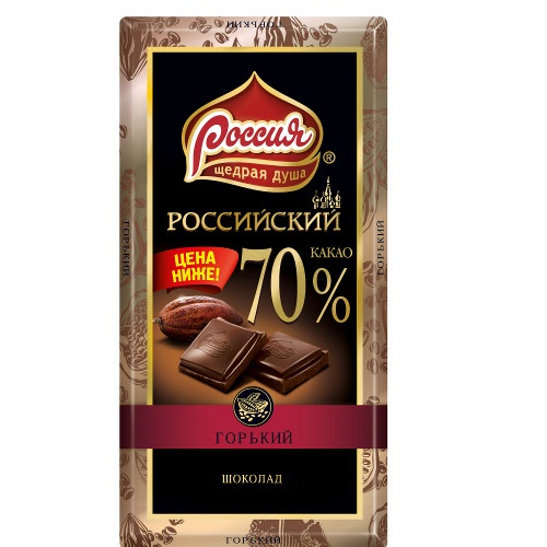 Горький шоколад "Россия-щедрая душа" Российский 100 г