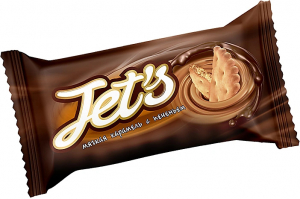 Конфеты с корп. на карамельной основе глазированные "Jet`s" с печеньем вес.