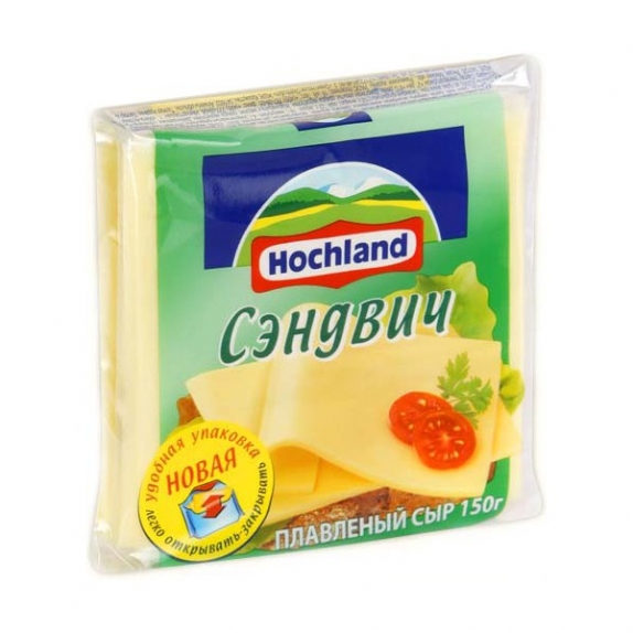 Сыр плавленый ломтевой "Hochland" Хохланд Сэндвич 150 г