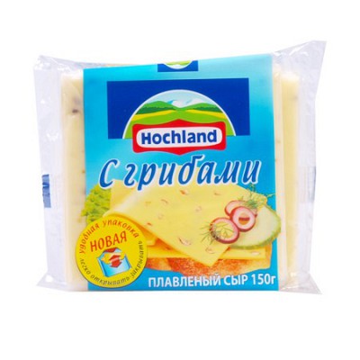 Сыр плавленый ломтевой "Hochland" Хохланд с грибами 150 г