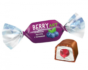 Конфеты желейные глазированные "BerryArt йогурт-черника" вес. 1 кг.