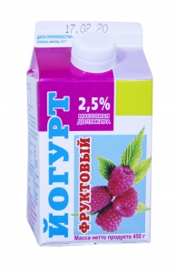 Йогурт "Ирмень" малина 2,5% 450 гр.