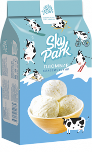Пломбир весовой Sky Park ванильный в бумажном пакете 12% 430 гр. гр