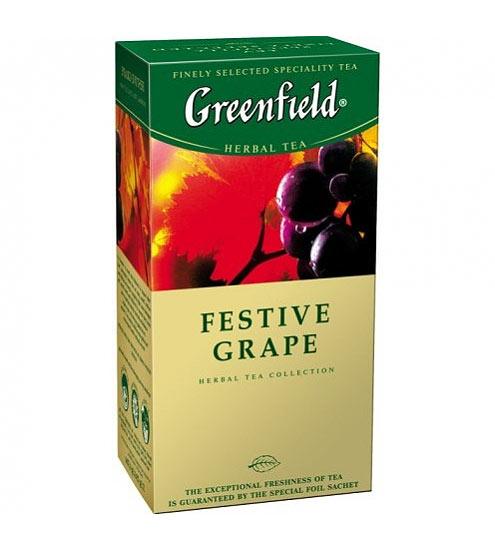 Чай "Greenfield" Festive Grape зелёный в пакетиках 25 х 1,5 г