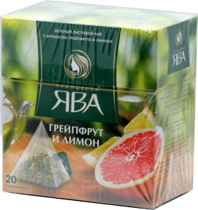 Чай "Принцесса Ява" Грейпфрут и лимон зеленый пирамидки 20 пак*1,8гр.
