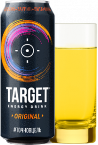 Напиток безалкогольный энергетический "Таргет" оригинальный  ж/б 0,45л.