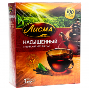 Чай "Лисма" насыщенный чёрный 100 пак*1,8гр.