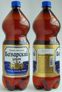 Пиво "Баварский закон" светлое пастериз. 4,3% 1,15 л.