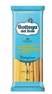 Фетучини цельнозерновые "Bottega del Sole" 500гр.