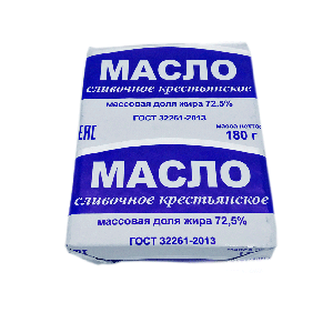 Масло сливочное "Крестьянское" 72,5%   180гр.
